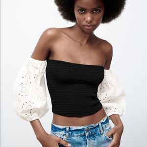 Zara COMBINATION KNIT TOP